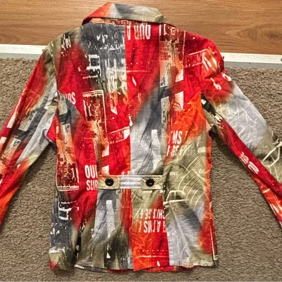 Gabrilla Molinari NWOT Women's 6 Multicolor Blazer Button Up Sleeves Never Worn - Picture 10 of 12